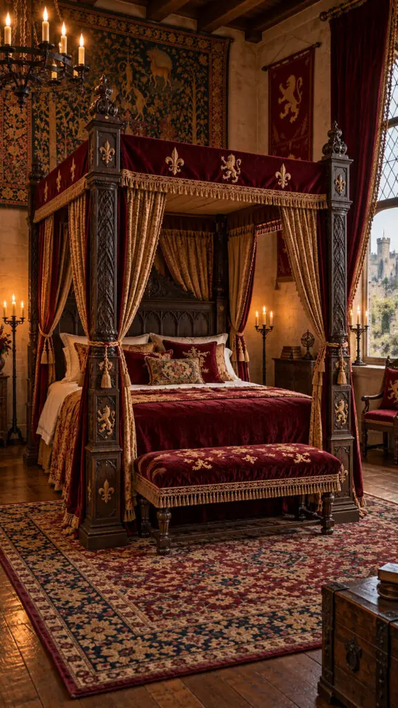 Luxurious Gothic Four Poster Bedchamber
