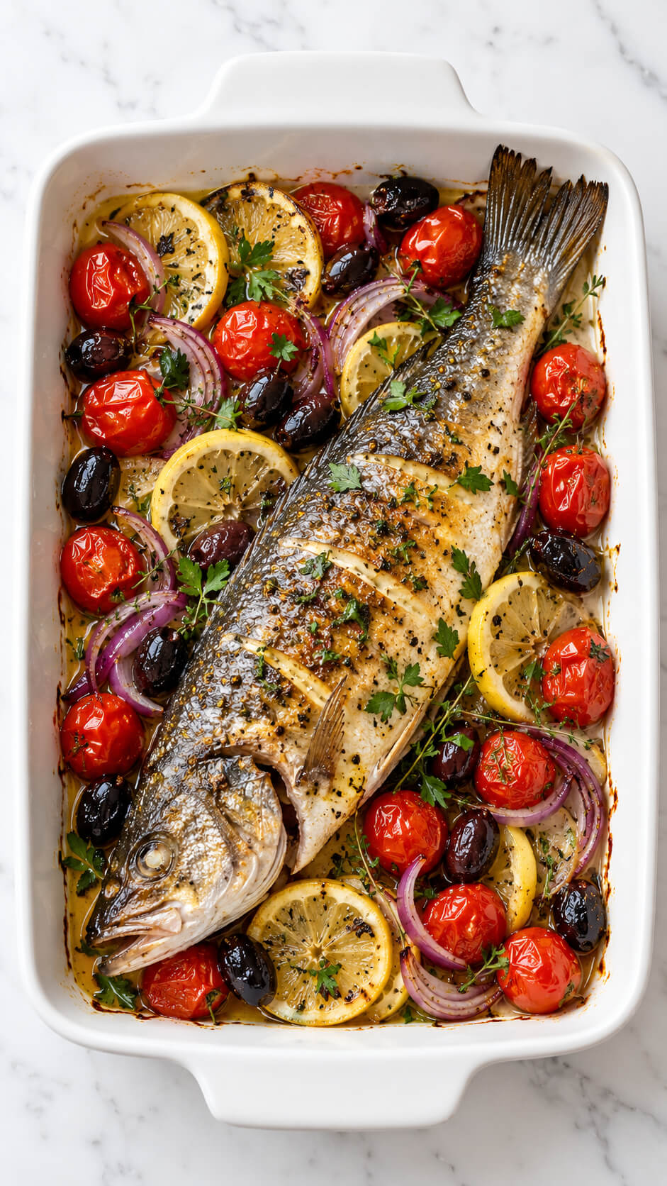 Mediterranean Roasted Fish Bake