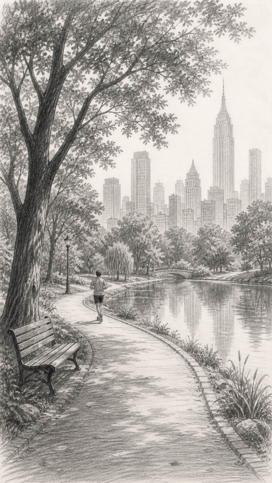 Serene park escape with city view