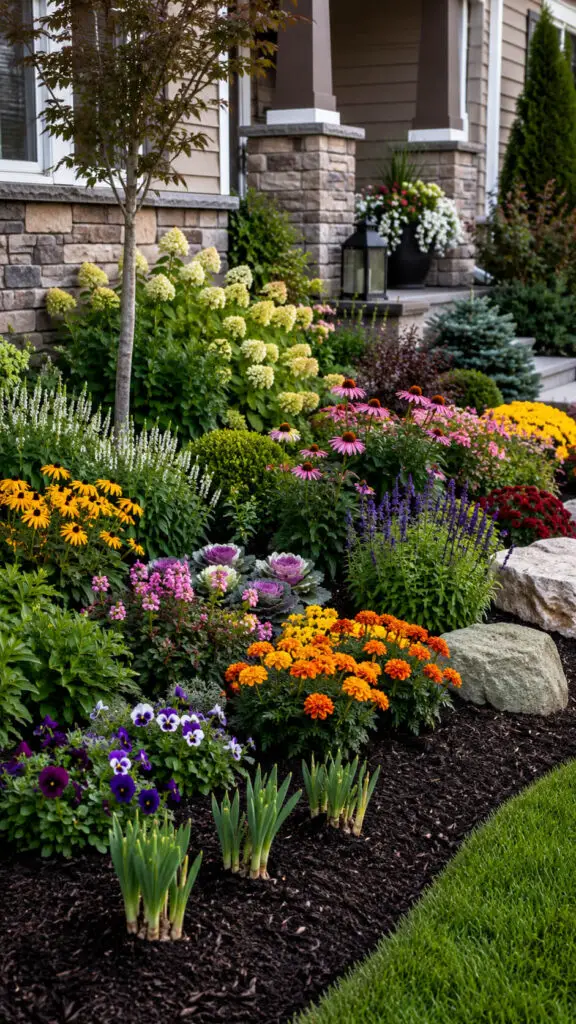Charming suburban front garden entry