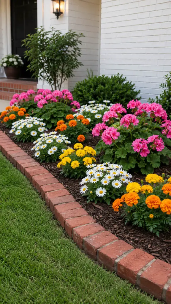 Charming suburban garden in bloom