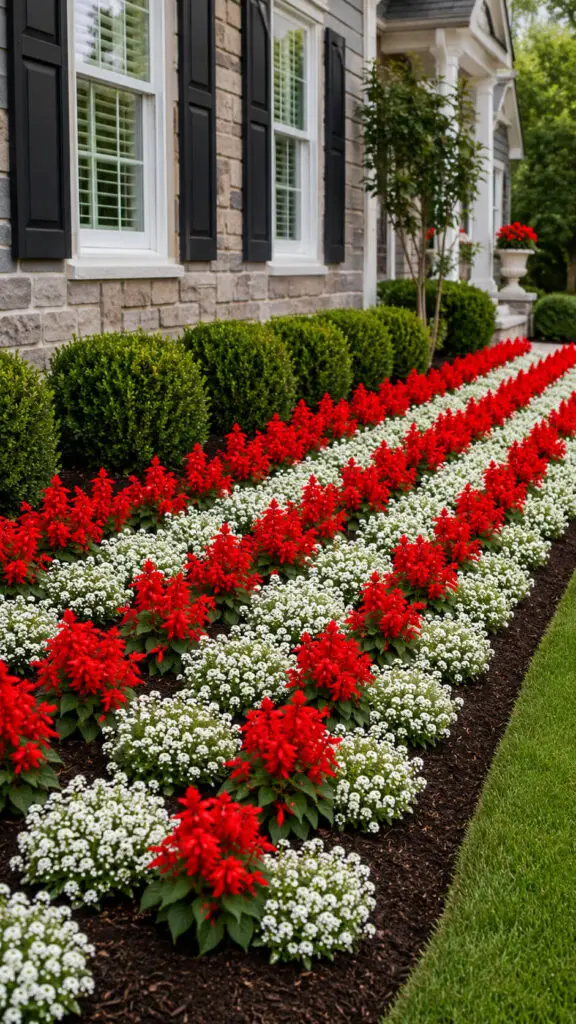 Charming suburban garden with floral beauty