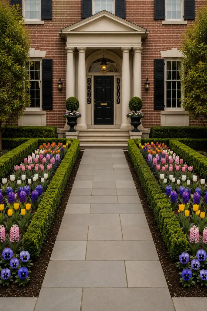 Classic brick house with formal garden