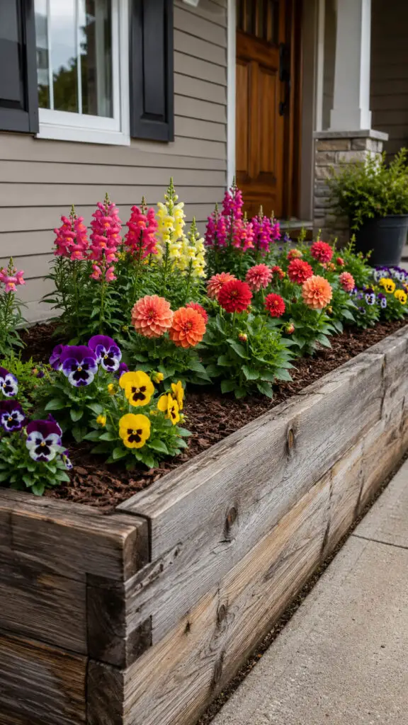 Lovely garden by the housefront