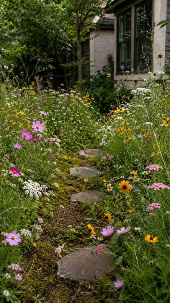 Lush garden path to a cozy home