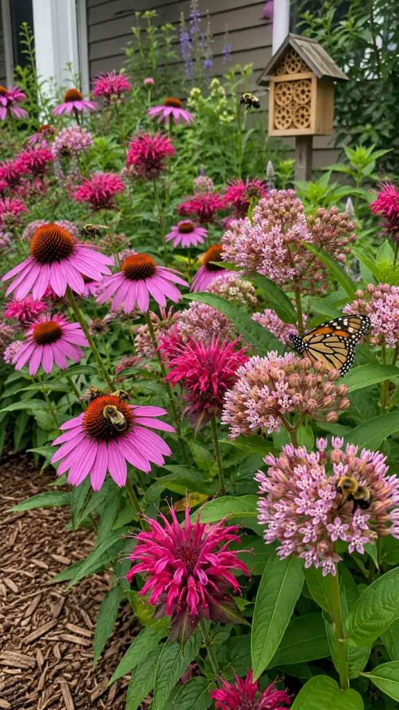 Pollinator paradise in a vibrant garden