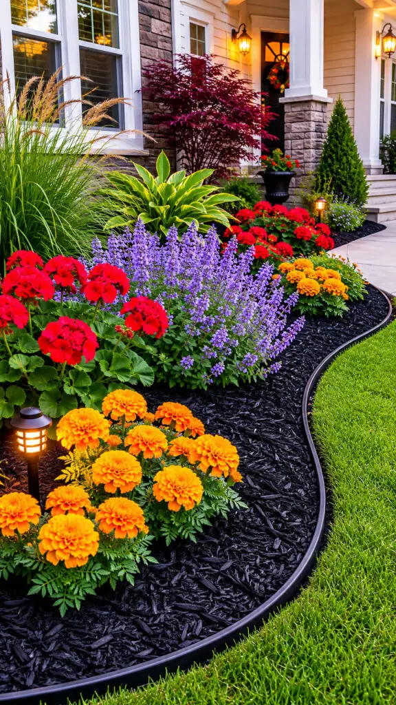 Vibrant garden at golden hour