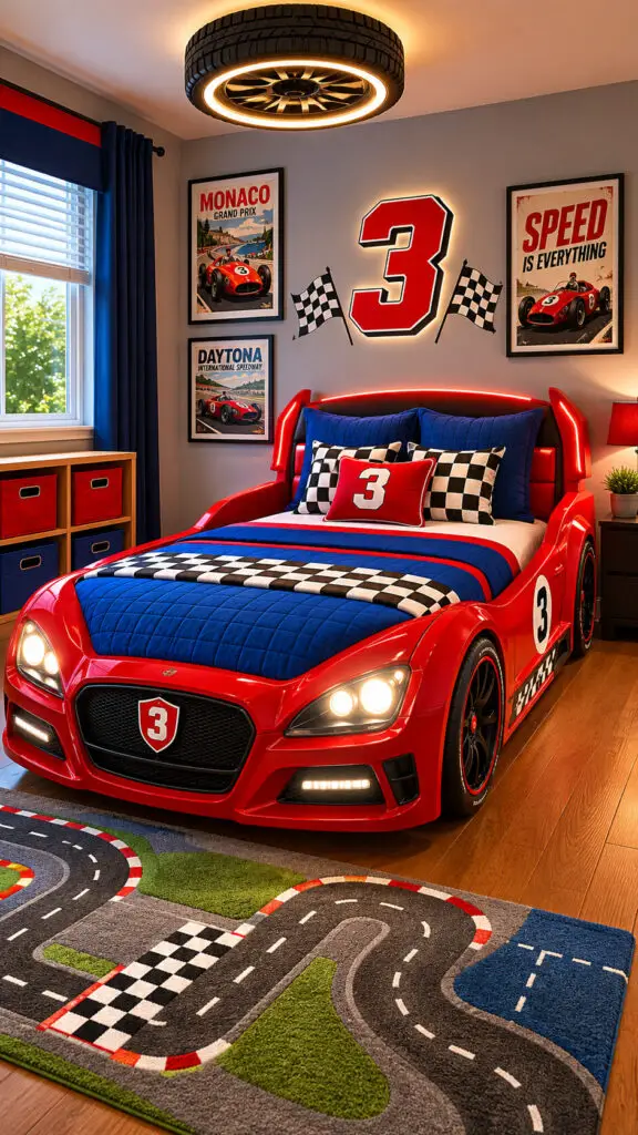 Race car dream bedroom for kids
