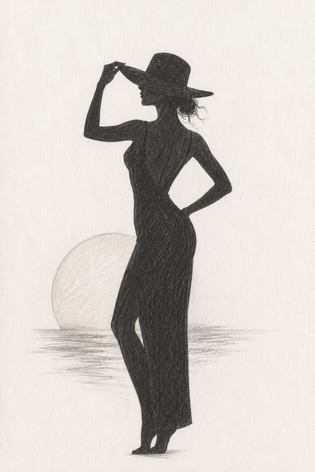 Female Silhouette at Sunset