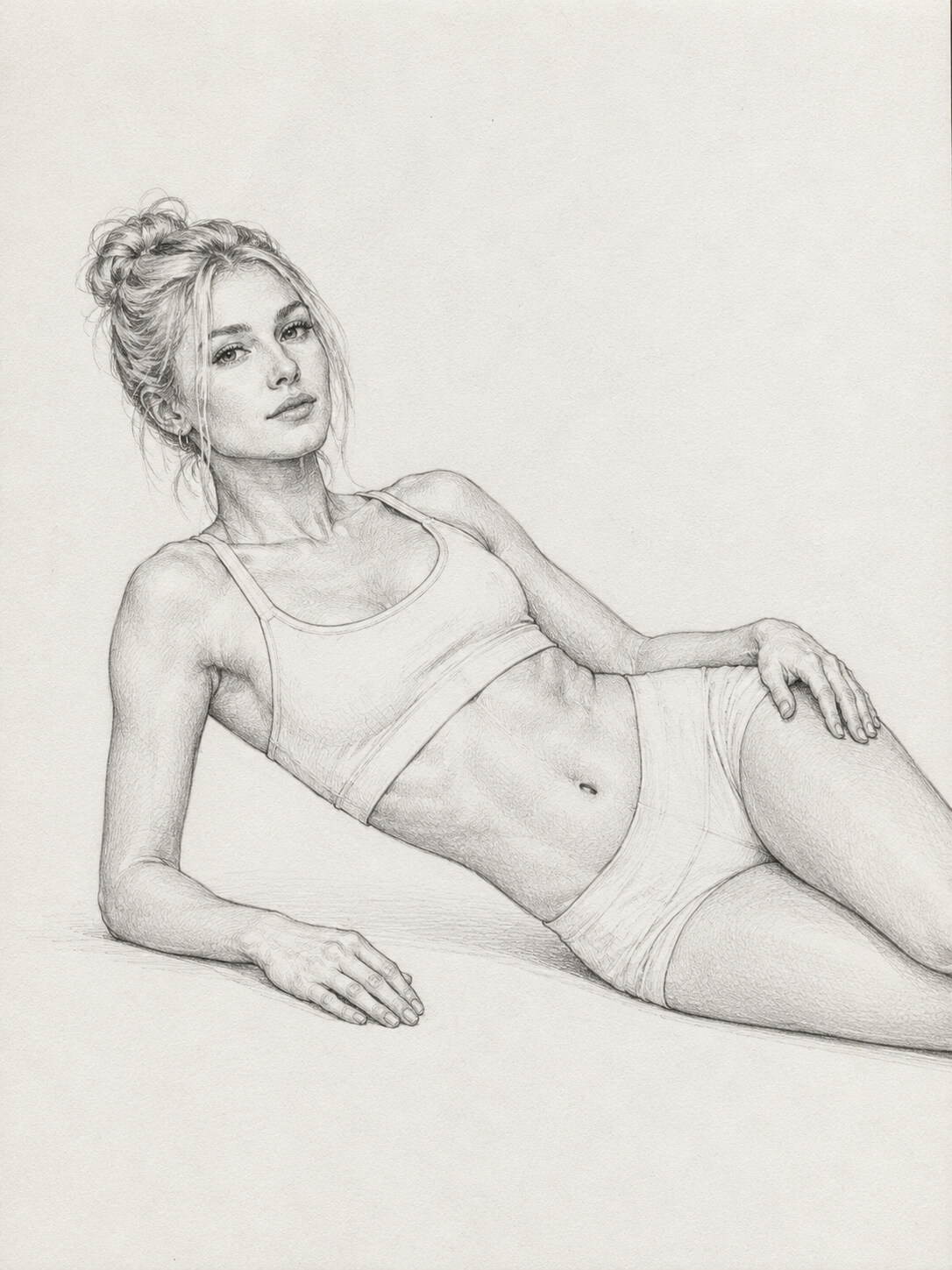 Reclining on One Elbow
