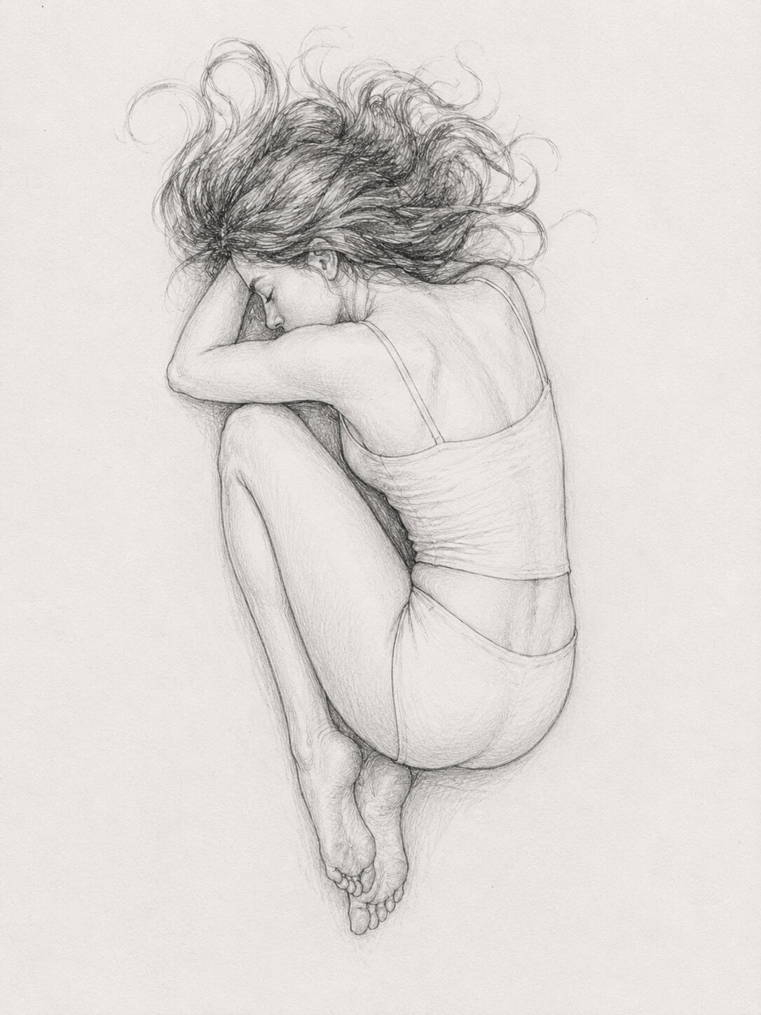 Resting peacefully in pencil strokes