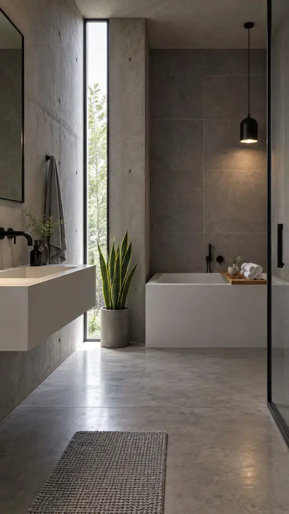 Serene Concrete Spa Bathroom