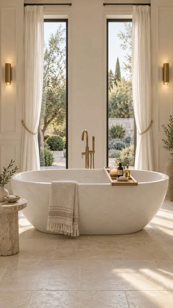 Serene Mediterranean Spa Bathroom