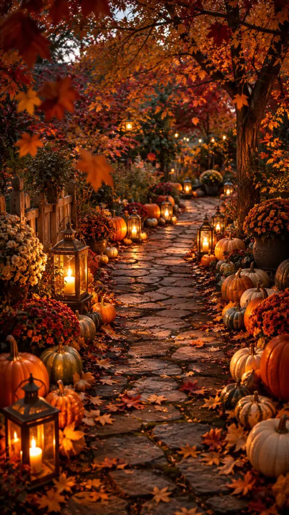 Autumn Lantern Pathway