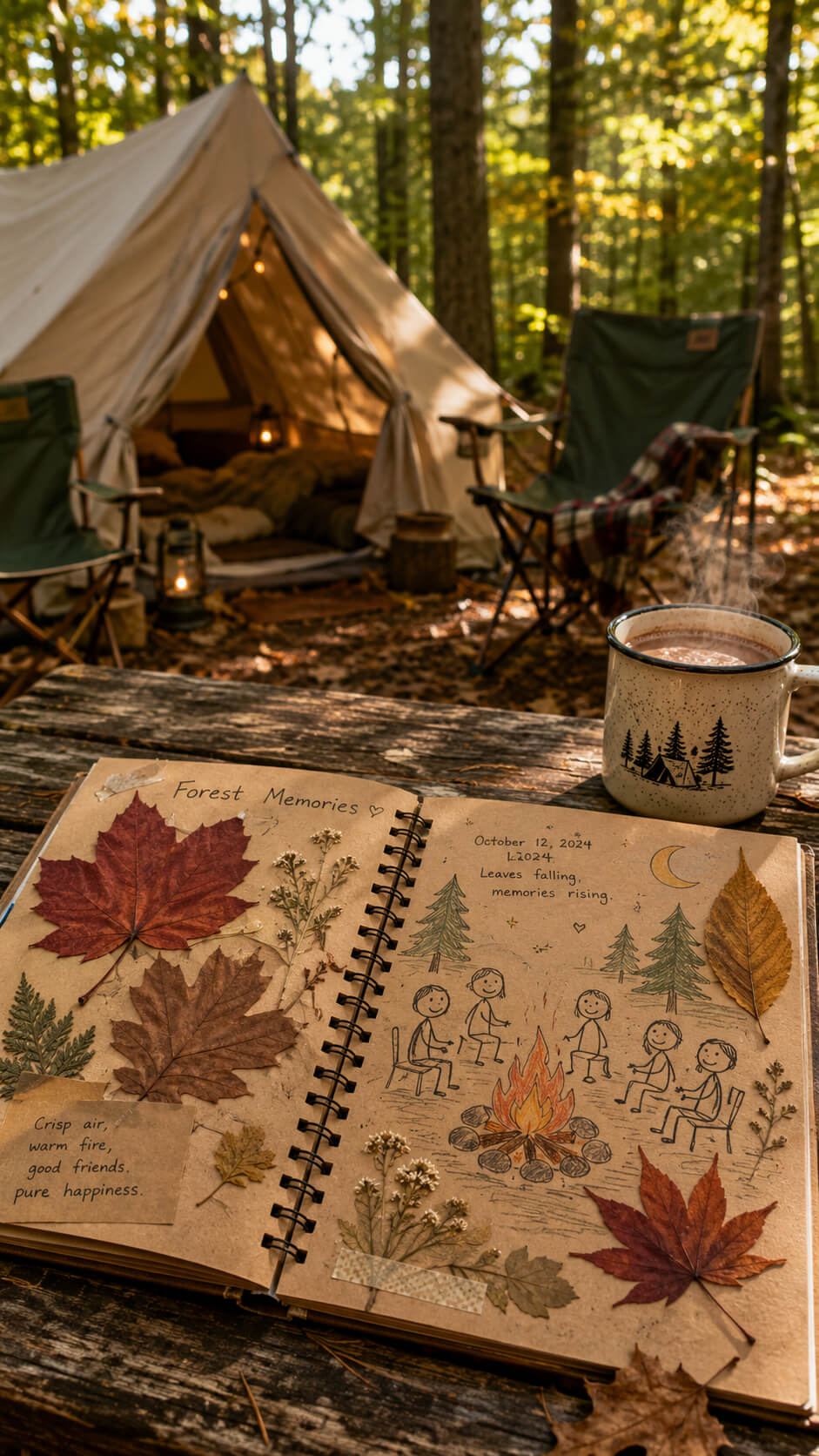 Autumn memories at a cozy campsite