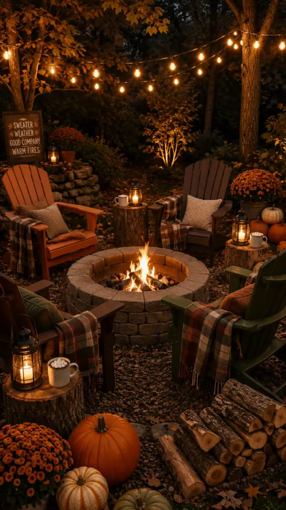 Cozy Autumn Fire Pit Gathering