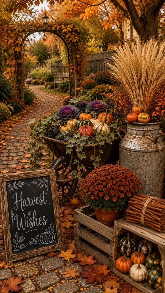 Harvest wishes in a cozy autumn garden