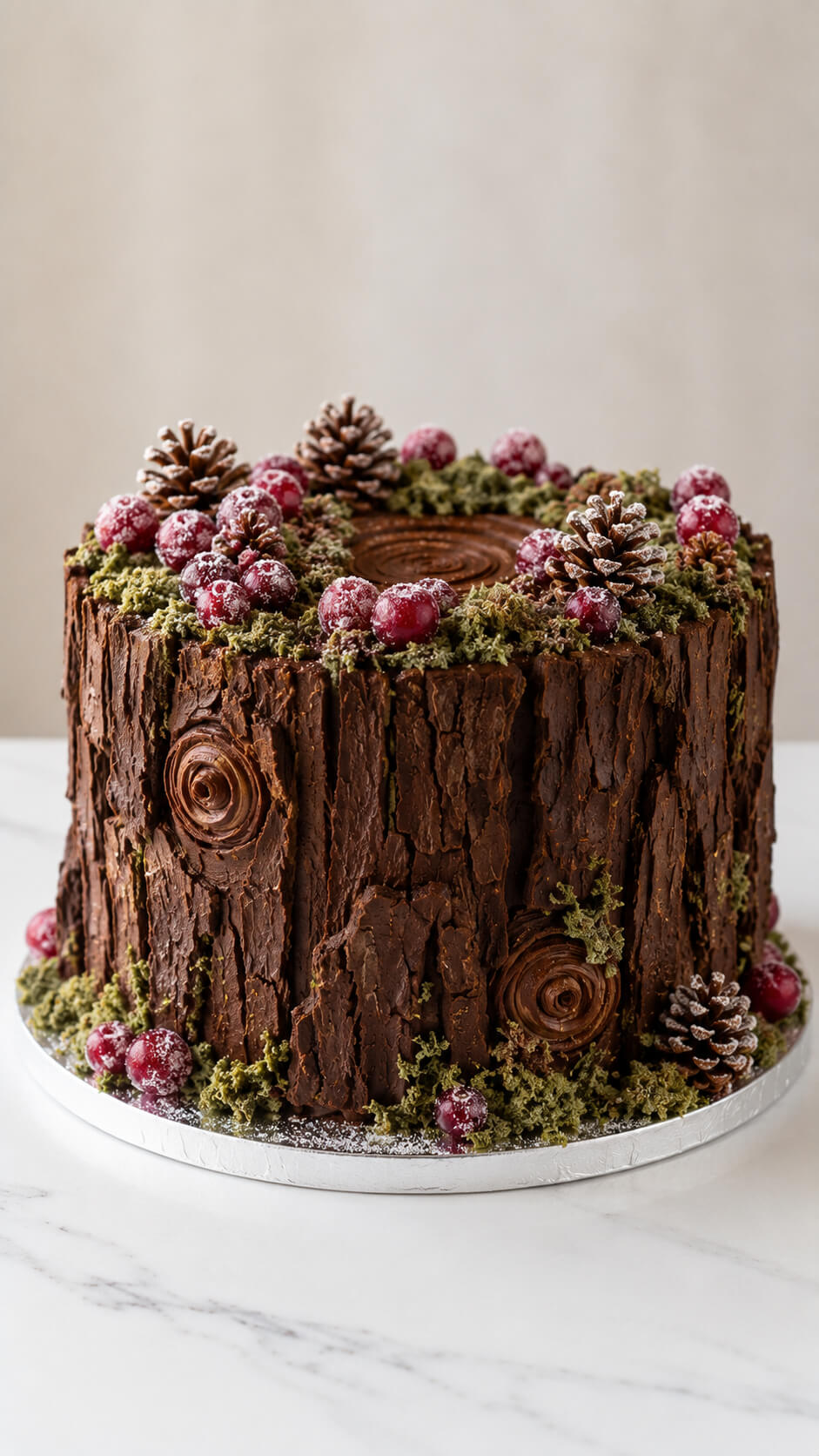 Rustic Tree Bark Cake