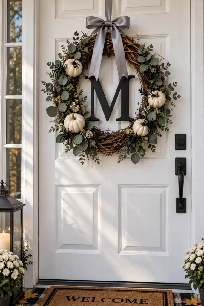 Autumn Monogram Wreath Welcome Door