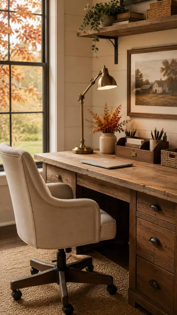 Fall Cozy Rustic Autumn Home Office