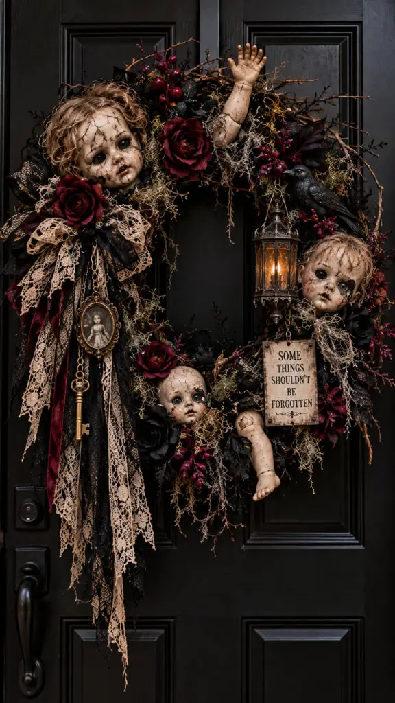 Gothic Haunted Doll Wreath