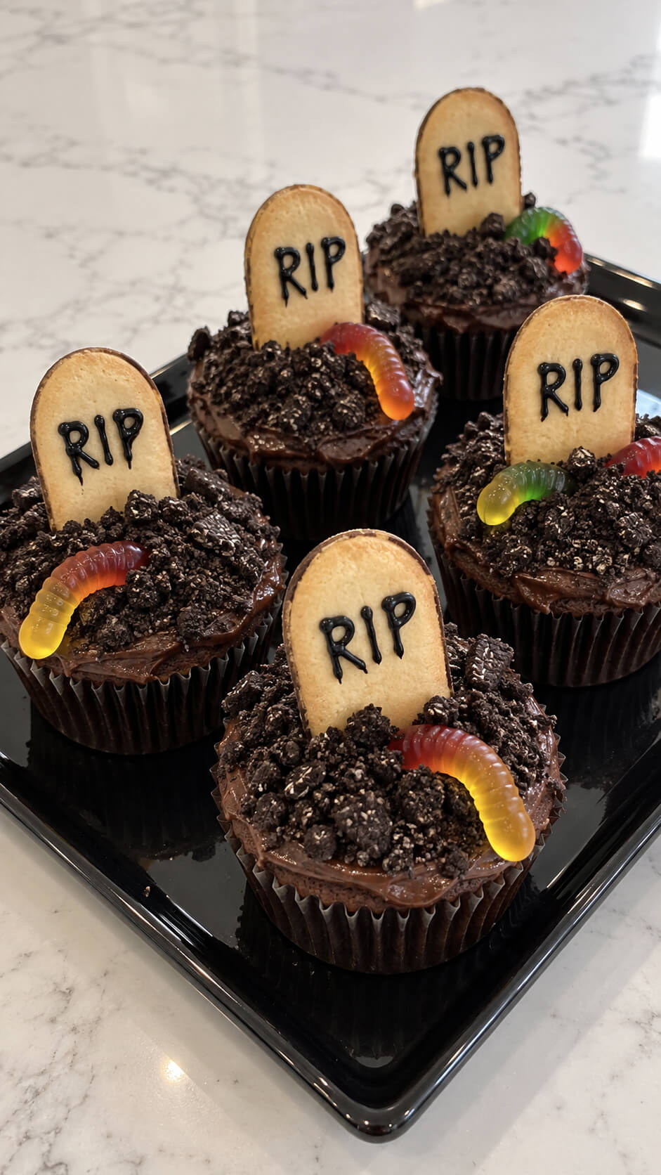 Graveyard Dirt Cupcakes