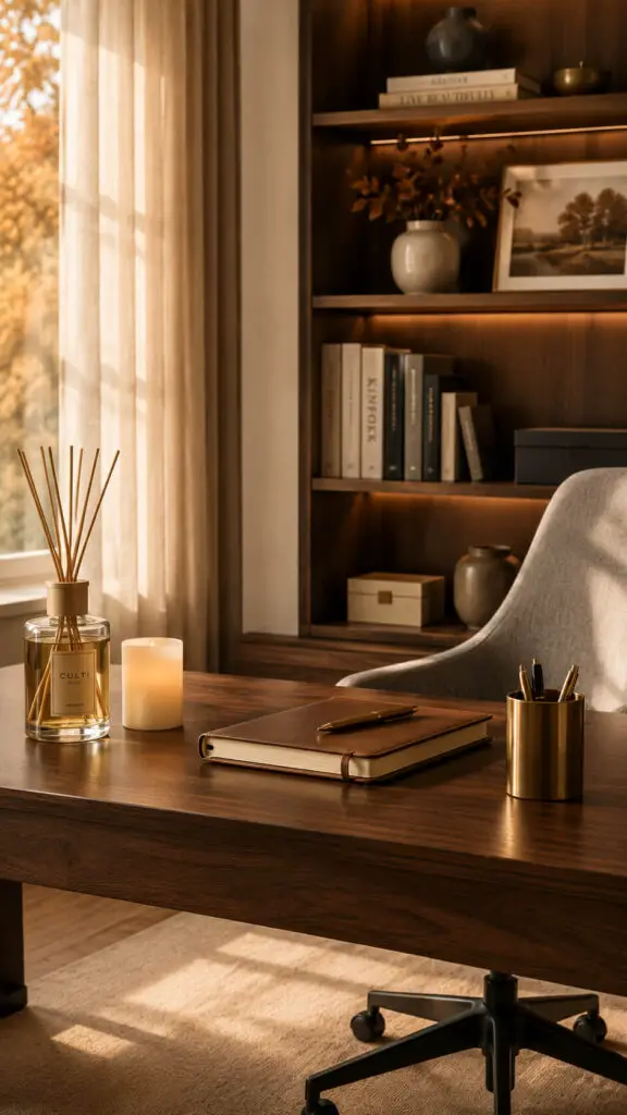 Warm Scandinavian Home Office Retreat