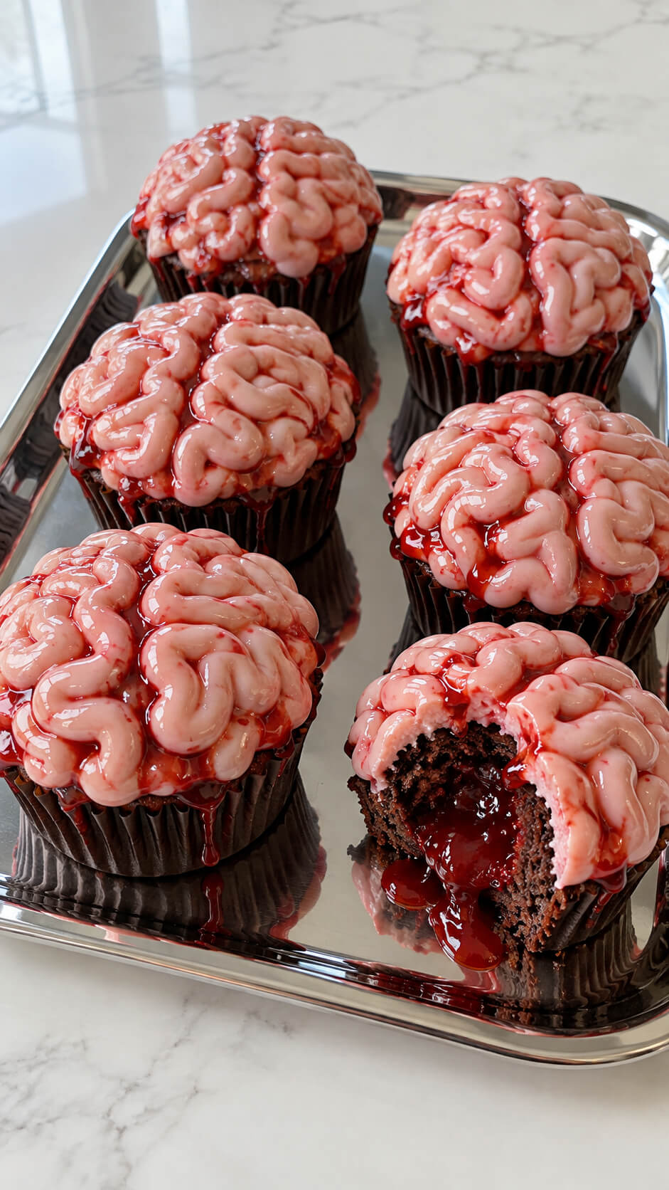 Zombie Brain Cupcakes