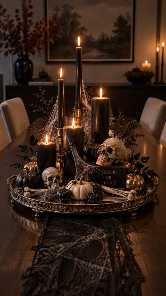 Candlelit Gothic Halloween Centerpiece
