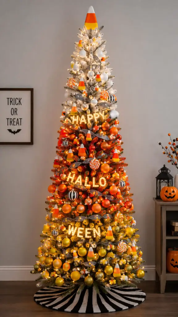Candy Corn Halloween Tree Wonderland