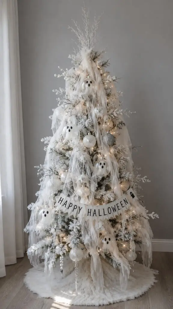 Ghostly White Halloween Tree