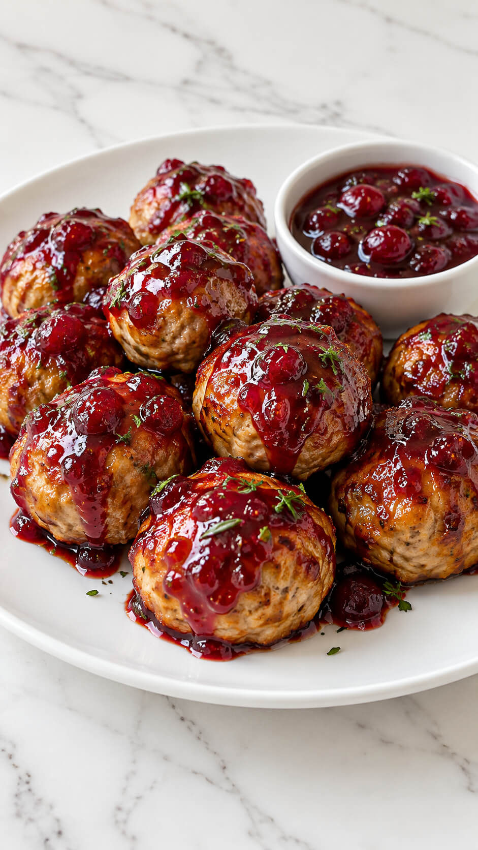 Glazed Cranberry Meatball Appetizer