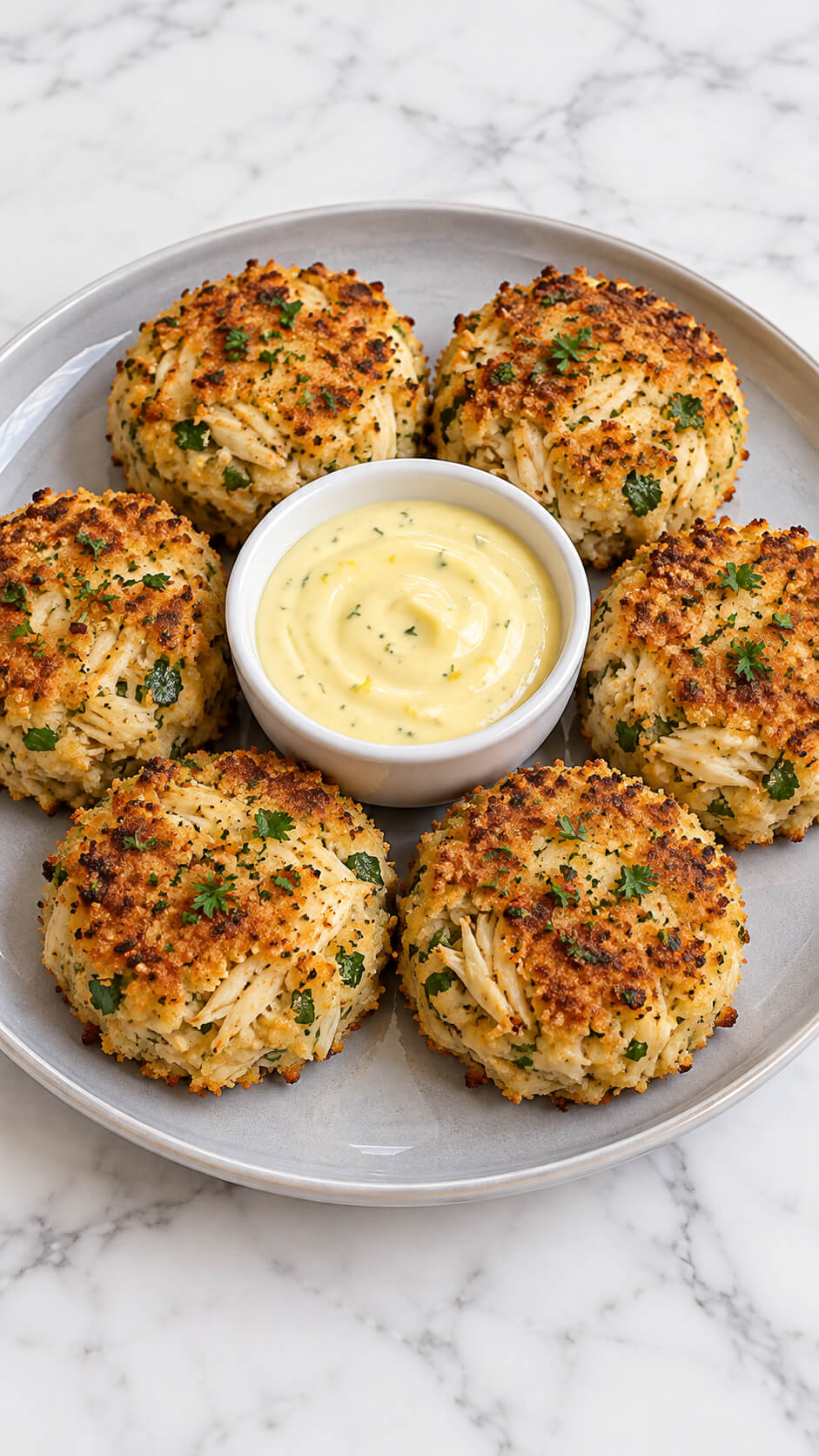 Golden Crab Cakes with Lemon Aioli