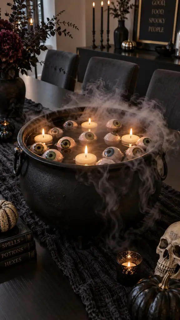 Haunted Cauldron Candlelight Centerpiece