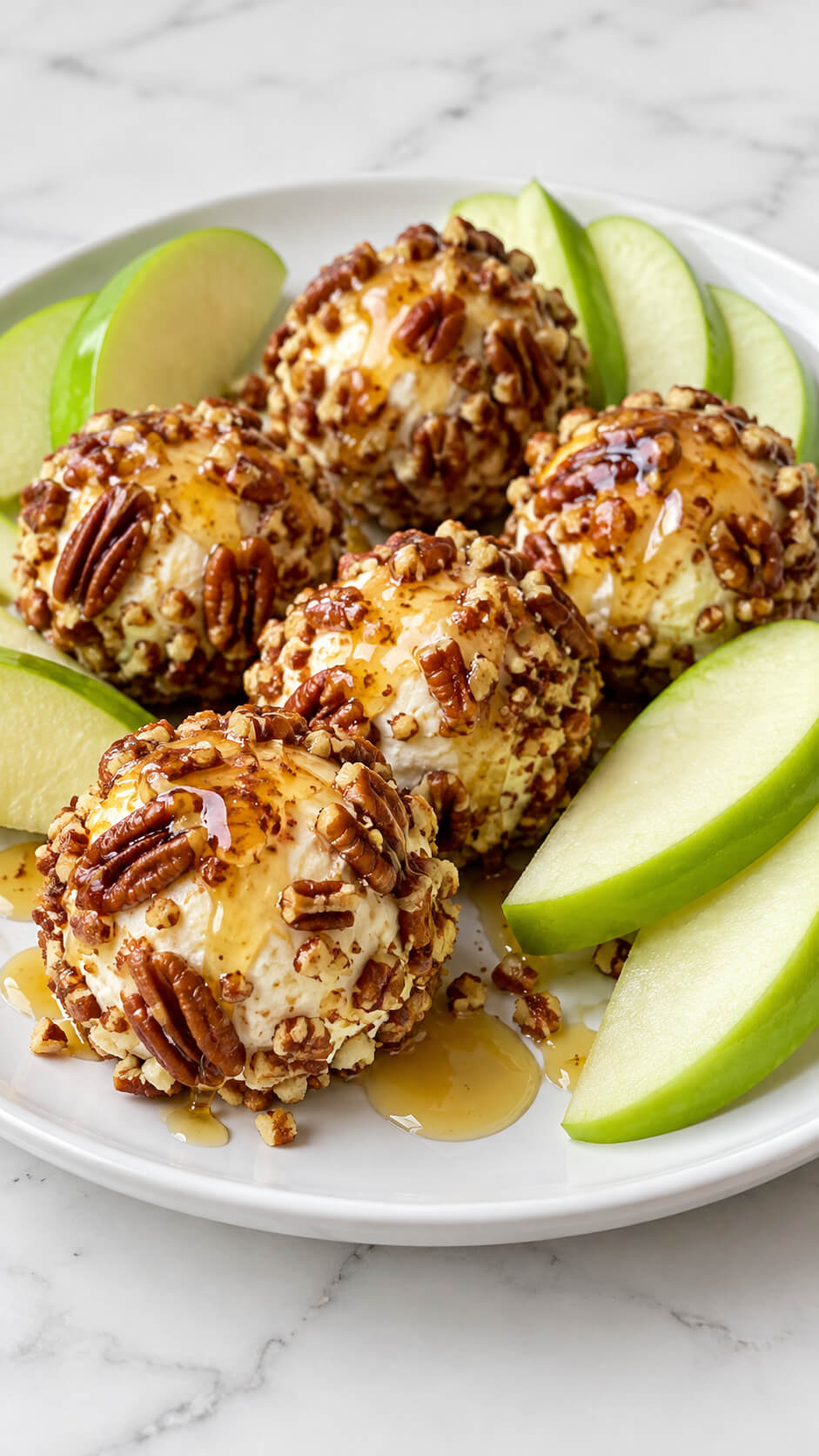 Honeyed Pecan Goat Cheese Bites with Apples