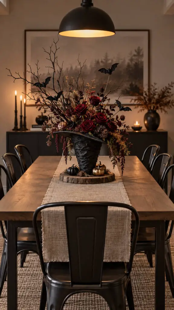 Moody Halloween Dining Room Centerpiece