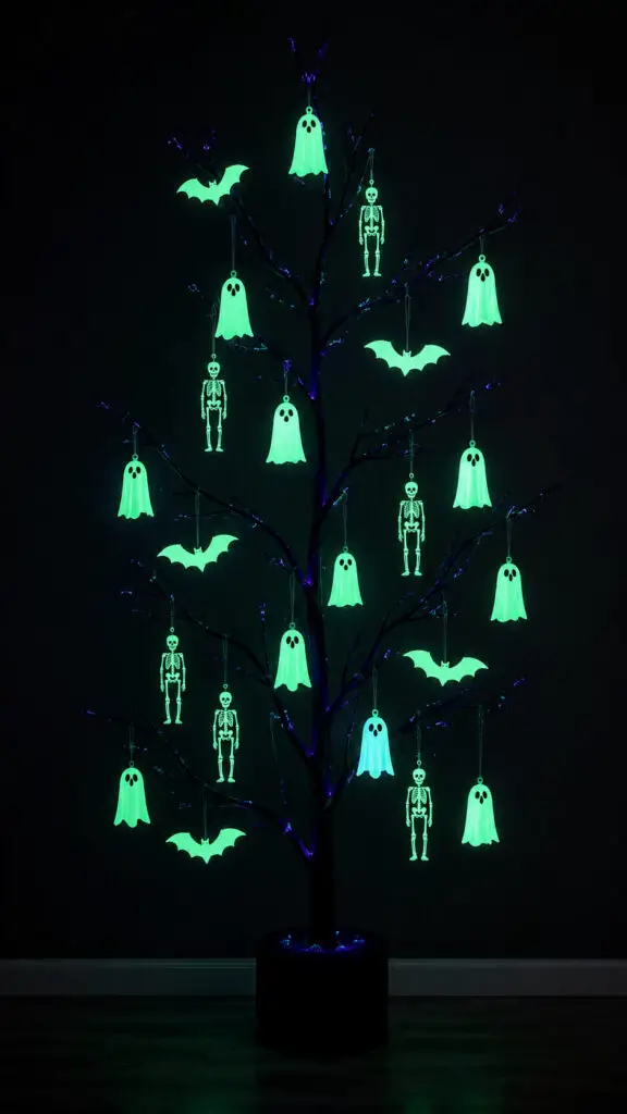 Neon Halloween Ghost Tree