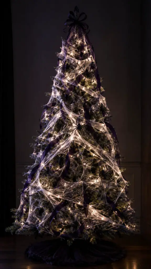 Spooky Spiderweb Halloween Christmas Tree