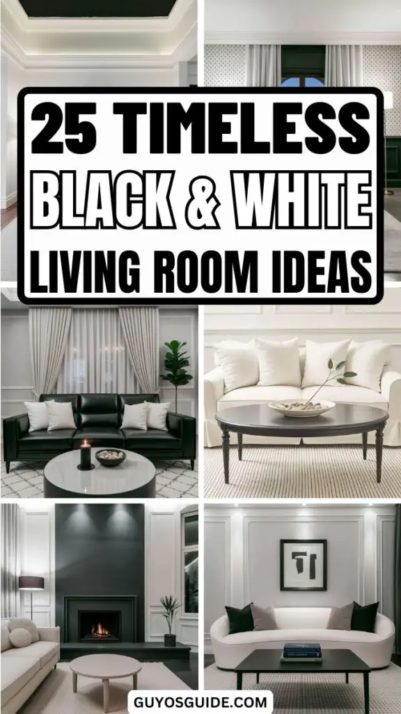 Black and White Living Room Ideas