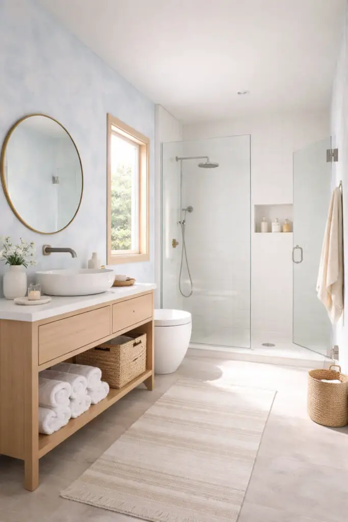 Blue Limewash Bathroom