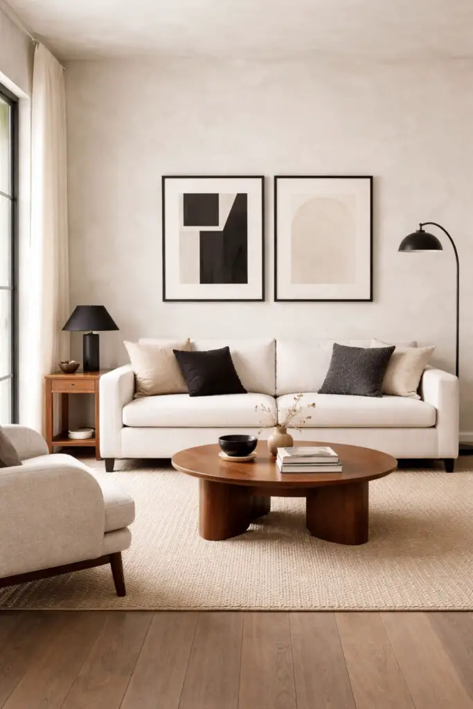 Limewash Living Room Black Wood Mix