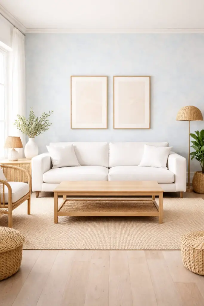 Limewash Living Room Coastal Blue