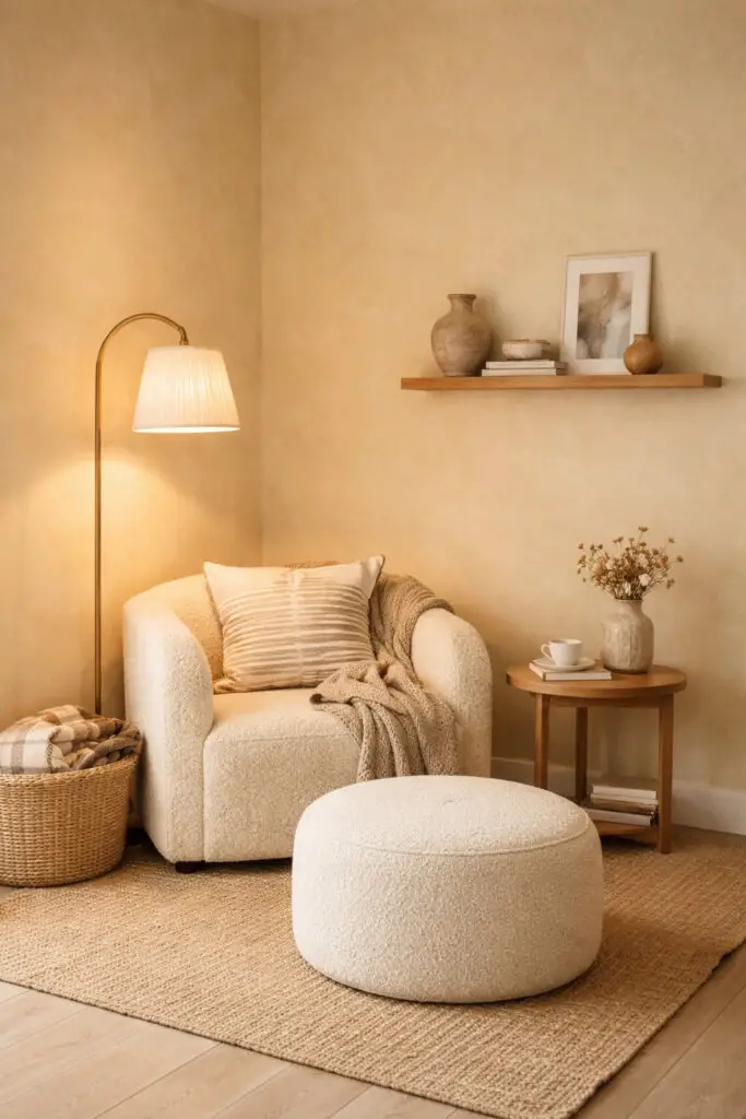 Limewash Living Room Cozy Corner