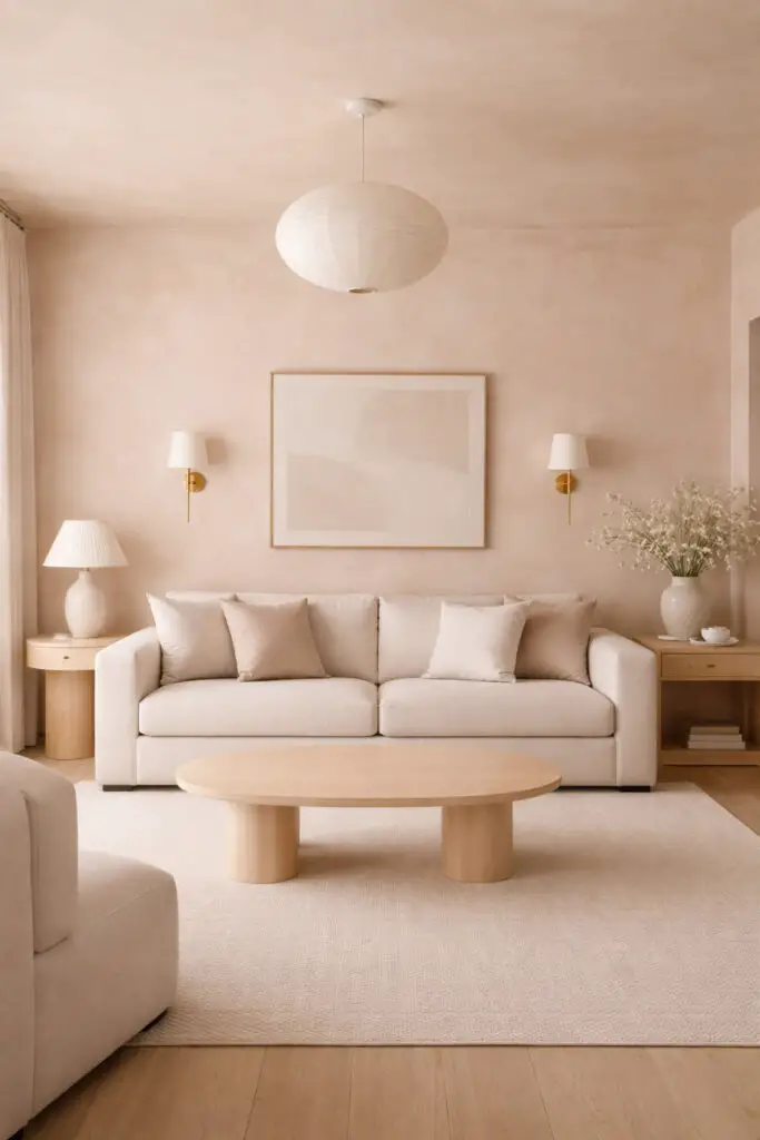 Limewash Living Room Soft Pink