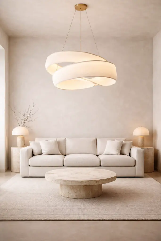 Limewash Living Room Statement Lighting