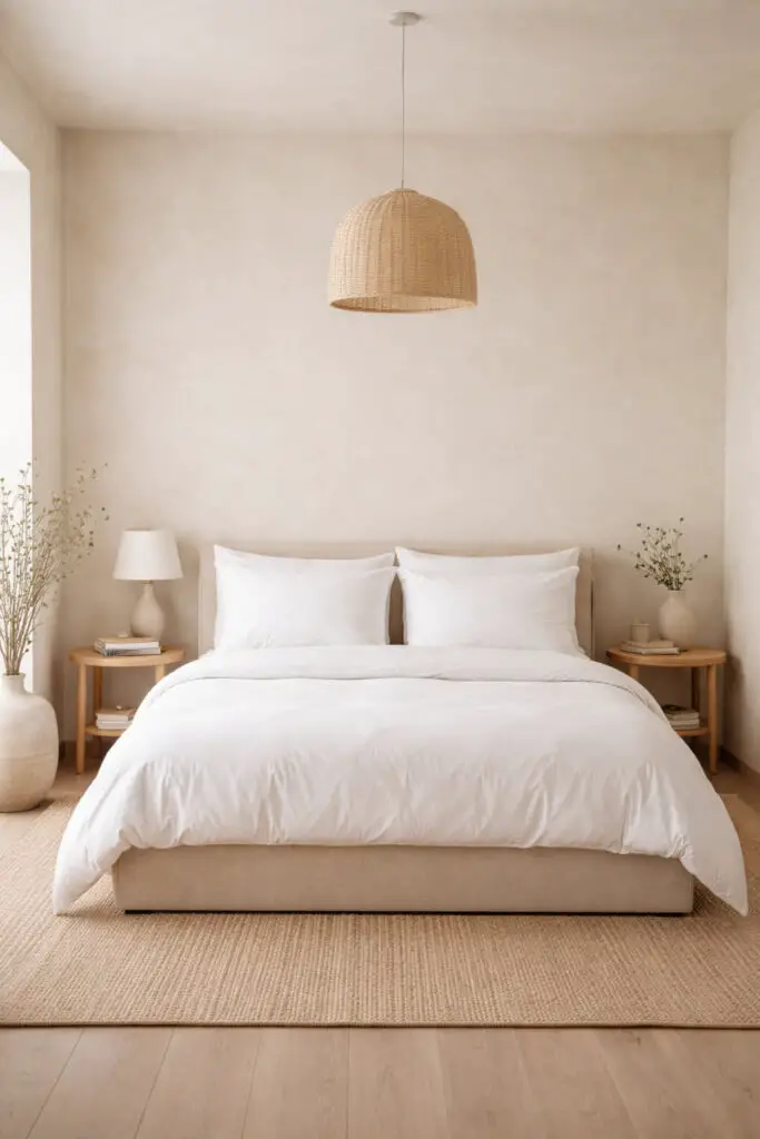 Simple Neutral Limewash Bedroom