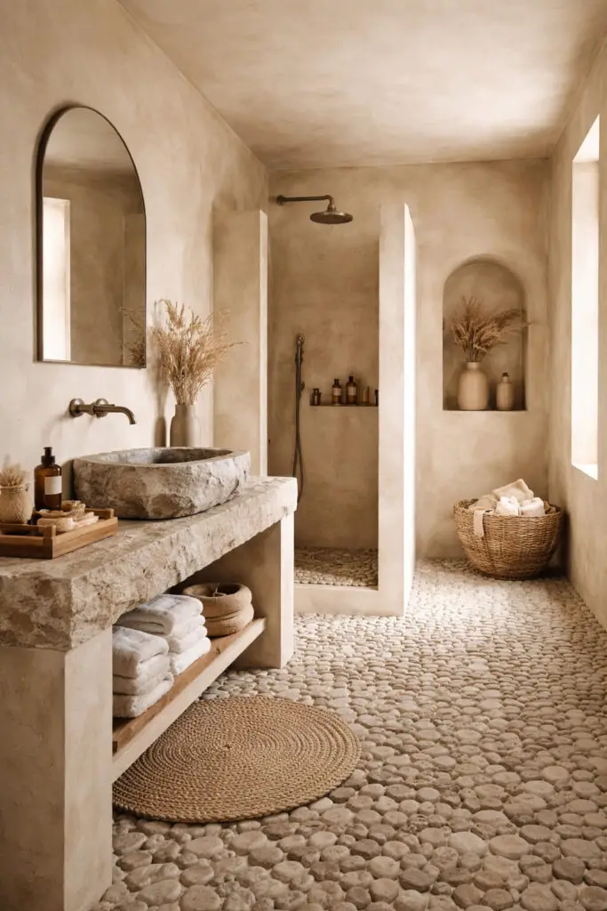 Stone Limewash Bathroom