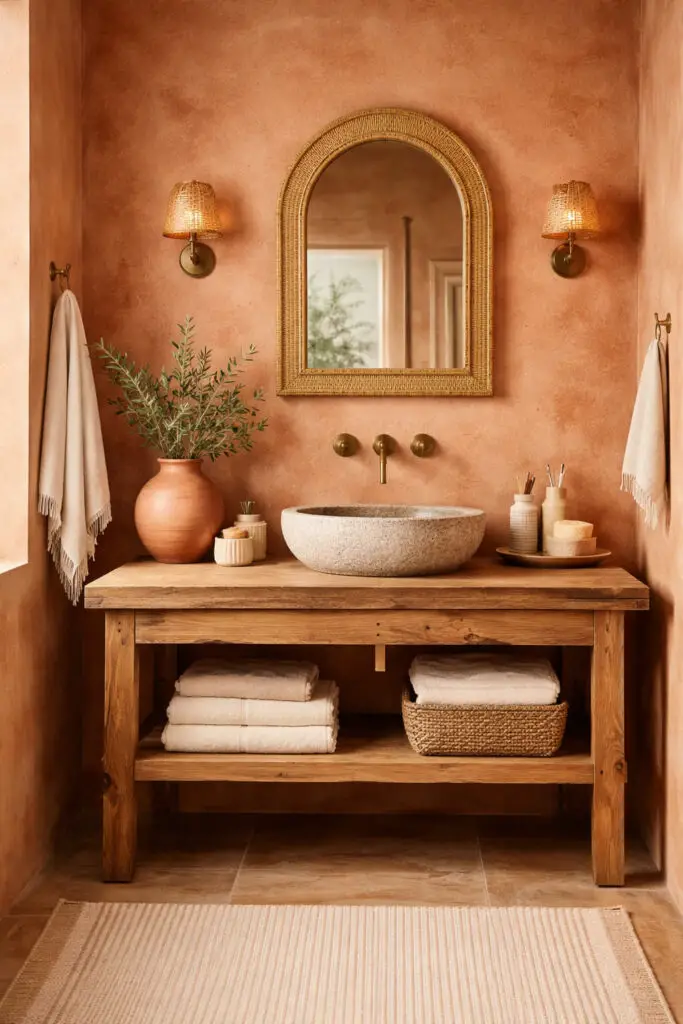 Terracotta Limewash Bathroom