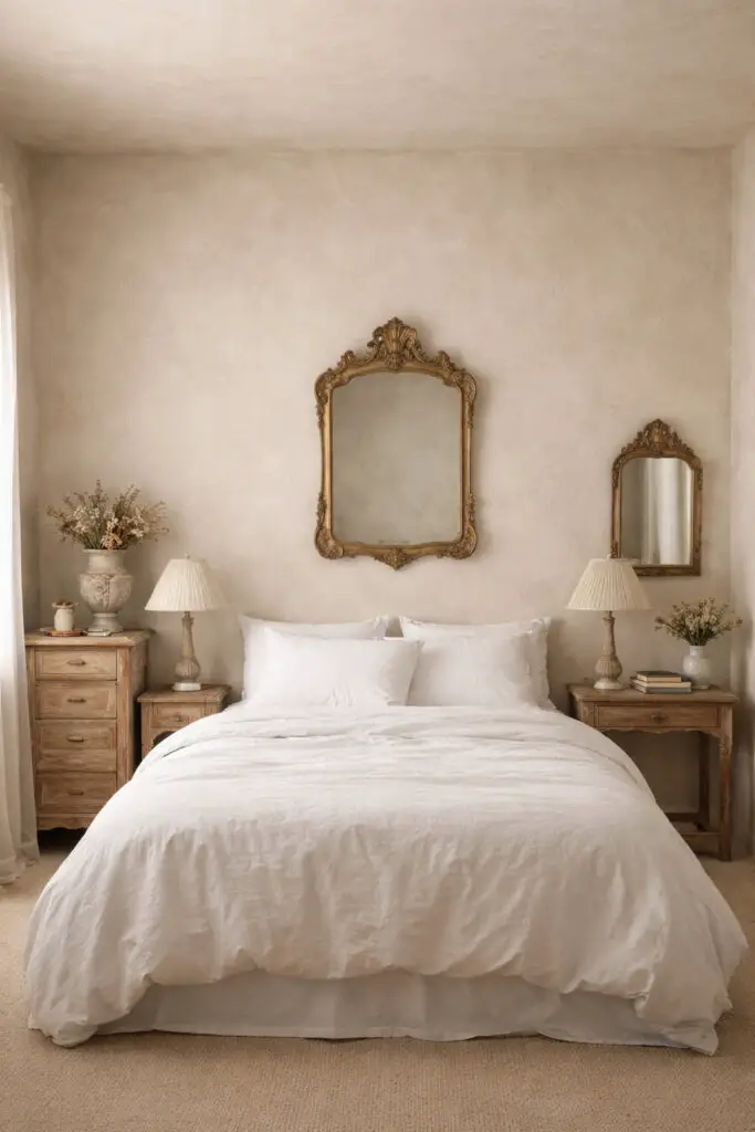 Vintage Style Limewash Bedroom