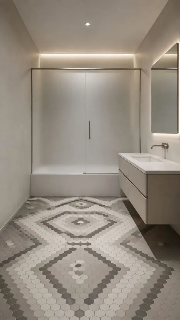 Artistic Hexagon Bathroom Pattern